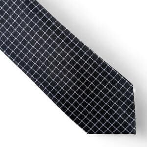 Alfani Men's Danner Grid Check Print Tie Necktie Slim Modern 2 3/4" Black